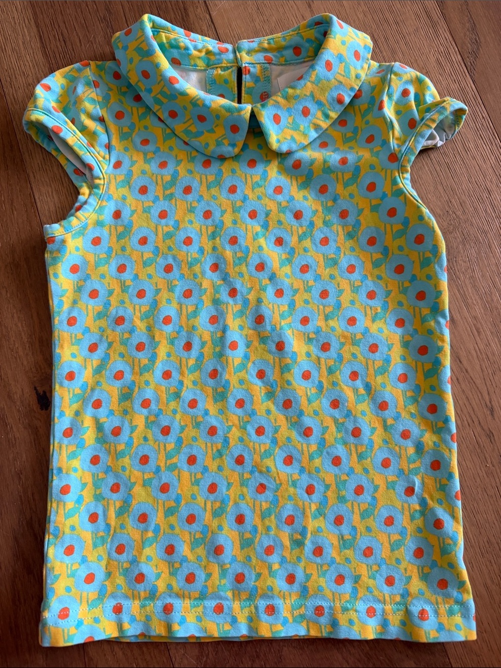 Girls' Yellow Floral Peter Pan Tank Top
